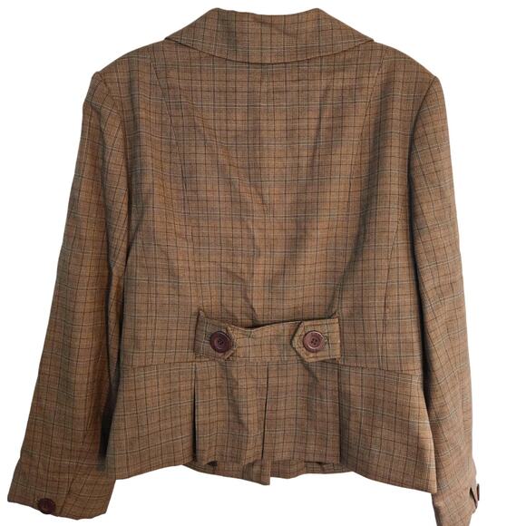 Emma James Women's Blazer 12 Brown 4 Button Suit Coat Misses Size Large L Work - Picture 7 of 8